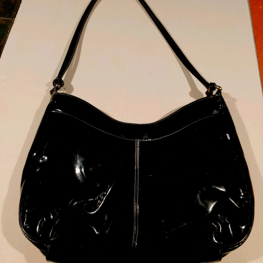 Vintage JR USA Patent Leather Purse-Black